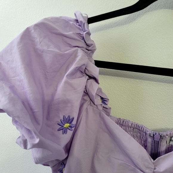 Anthropologie Lavender Puff Sleeve Dress - Picture 12 of 15